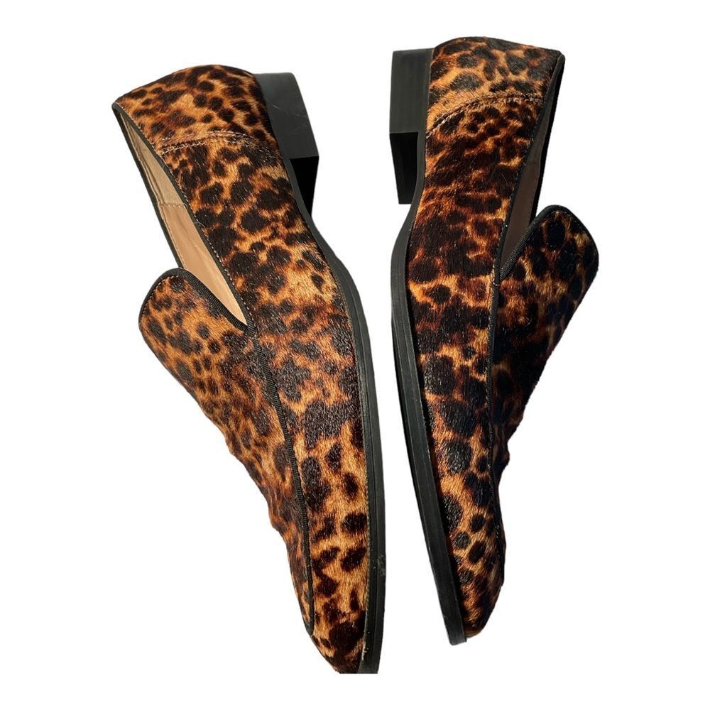 Zara Women’s Cow Furskin Leopard Print Loafers shoes Size 39 - Picture 9 of 13